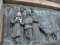 DSC_1225 Sock Monkey at the Monumento a Colón, Barcelona, Catalonia, Spain -- 27 December 2013