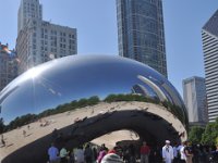 DSC_4299 Sock Monkey viewing the Cloud Gate - AKA "The Bean" -- A visit to Millenium Park (Chicago, IL) -- 30 May 2014